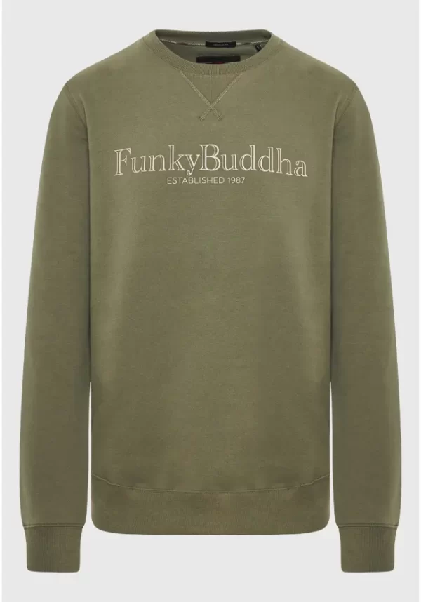 FUNKY BUDDHA Φούτερ με branded τύπωμα στο στήθος
