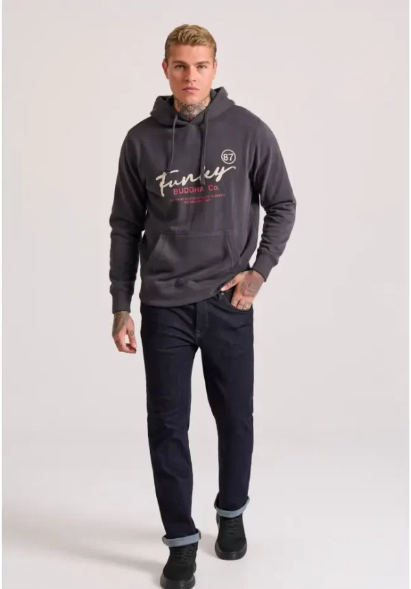 FUNKY BUDDHA Relaxed fit φούτερ με κέντημα στο στήθος - Image 5