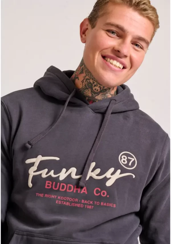 FUNKY BUDDHA Relaxed fit φούτερ με κέντημα στο στήθος - Image 3
