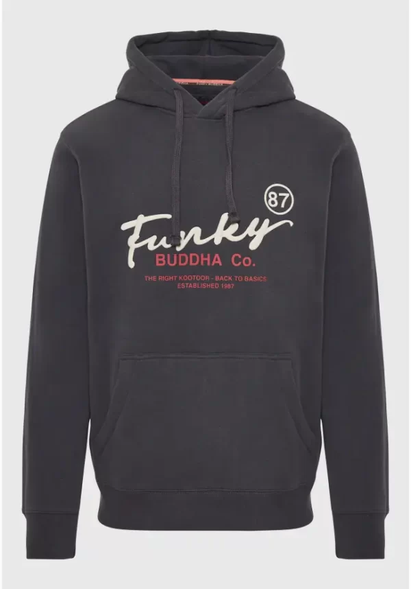 FUNKY BUDDHA Relaxed fit φούτερ με κέντημα στο στήθος